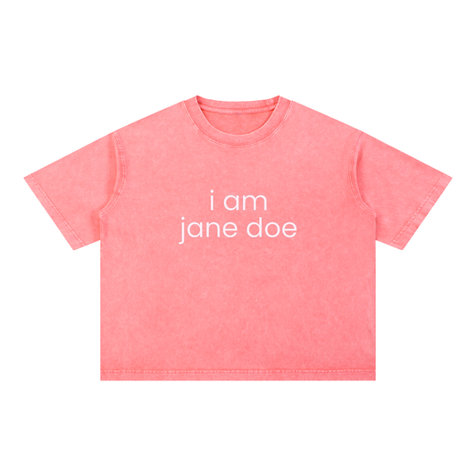 i am jane doe | Unisex Mineral Wash Boxy Cotton T-Shirt